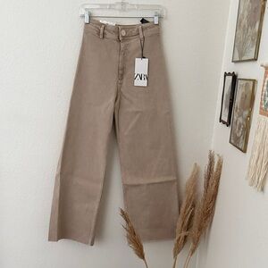 Zara The Marine Straight High-Waist Denim in Stone Grey